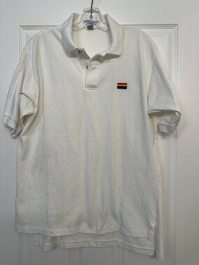 PRIDE polo shirt -short sleeves - white - Men's/Unisex L